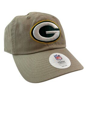 Green Bay Packers Khaki Adjustable NFL Team Hat With Embroidered Logo NWT